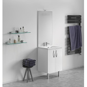 Meuble + vasque Toucan Portes 600 x 480 mm miroir toute hauteur - applique led